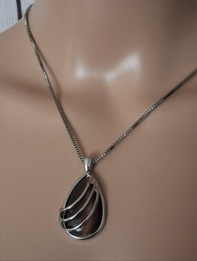 Lia Sophia Teardrop Pendant Necklace - Silvertone, Brown
